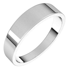 10K White 5 mm Flat Tapered Band Size 10 - BN & CO JEWELRY