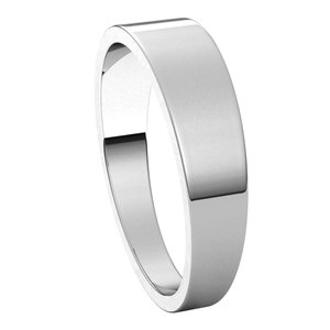 10K White 5 mm Flat Tapered Band Size 8.5 - BN & CO JEWELRY