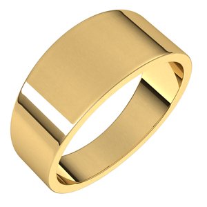 14K Yellow 8 mm Flat Tapered Band Size 11 - BN & CO JEWELRY
