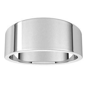 14K White 8 mm Flat Tapered Band Size 15 - BN & CO JEWELRY