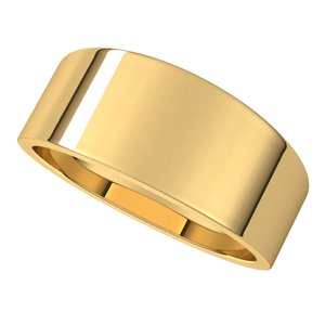 14K Yellow 8 mm Flat Tapered Band Size 11 - BN & CO JEWELRY