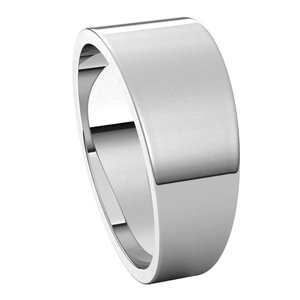 14K White 8 mm Flat Tapered Band Size 15 - BN & CO JEWELRY