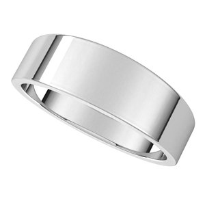 18K White 6 mm Flat Tapered Band Size 8 - BN & CO JEWELRY