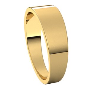 14K Yellow 6 mm Flat Tapered Band Size 9 - BN & CO JEWELRY
