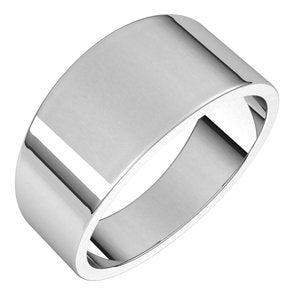14K White 9 mm Flat Tapered Band Size 10 - BN & CO JEWELRY