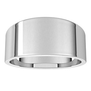 14K White 9 mm Flat Tapered Band Size 10 - BN & CO JEWELRY