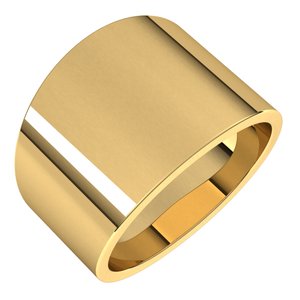 14K Yellow 14 mm Flat Tapered Band Size 7 - BN & CO JEWELRY