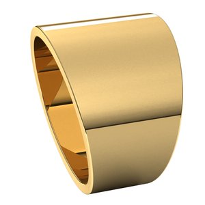 14K Yellow 14 mm Flat Tapered Band Size 7 - BN & CO JEWELRY