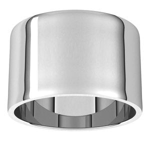 Platinum 12 mm Flat Ultra-Light Band Size 11 - BN & CO JEWELRY