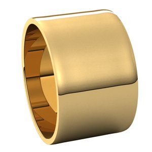 14K Yellow 12 mm Flat Ultra-Light Band Size 6.5 - BN & CO JEWELRY