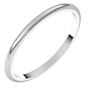 14K X1 White 1.5 mm Half Round Band Size 7 - BN & CO JEWELRY