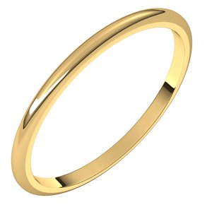 14K Yellow 1.5 mm Half Round Band Size 12 - BN & CO JEWELRY