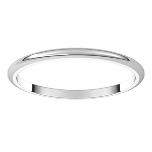 Platinum 1.5 mm Half Round Band Size 8 - BN & CO JEWELRY