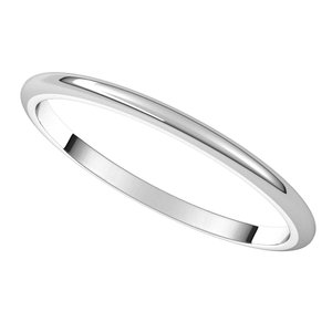 14K X1 White 1.5 mm Half Round Band Size 7 - BN & CO JEWELRY