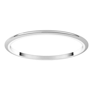 10K White 1 mm Half Round Band Size 4 - BN & CO JEWELRY