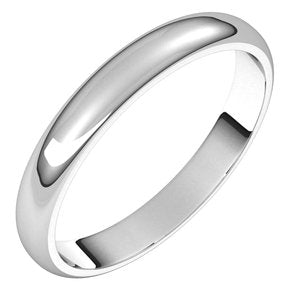 14K White 3 mm Half Round Band Size 10.5 - BN & CO JEWELRY