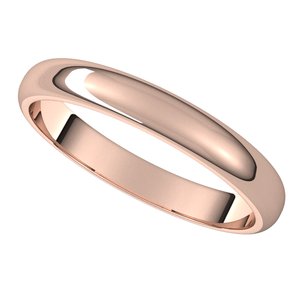 10K Rose 3 mm Half Round Band - BN & CO JEWELRY