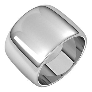 14K White 14 mm Half Round Band Size 7 - BN & CO JEWELRY