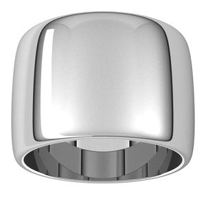 14K White 14 mm Half Round Band Size 7 - BN & CO JEWELRY