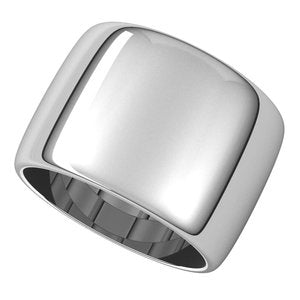 14K White 14 mm Half Round Band Size 7 - BN & CO JEWELRY