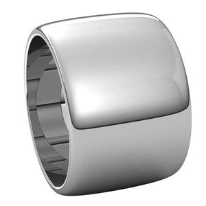 14K White 14 mm Half Round Band Size 7 - BN & CO JEWELRY