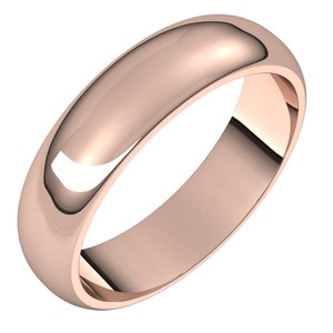 14K Rose 5 mm Half Round Band Size 11 - BN & CO JEWELRY
