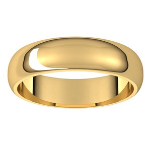 14K Yellow 5 mm Half Round Band Size 8.5 - BN & CO JEWELRY