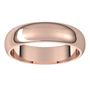 14K Rose 5 mm Half Round Band Size 11 - BN & CO JEWELRY