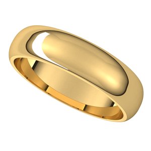14K Yellow 5 mm Half Round Band Size 8.5 - BN & CO JEWELRY