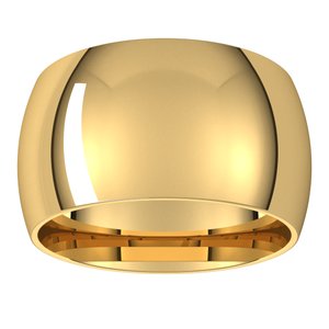 14K Yellow 11 mm Half Round Band - BN & CO JEWELRY