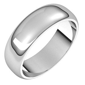 Platinum 6 mm Half Round Band Size 11 - BN & CO JEWELRY