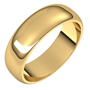 14K Yellow 6 mm Half Round Band Size 13.5 - BN & CO JEWELRY