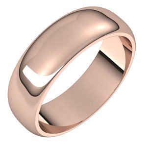 10K Rose 6 mm Half Round Band - BN & CO JEWELRY