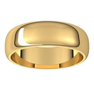 14K Yellow 6 mm Half Round Band Size 13.5 - BN & CO JEWELRY