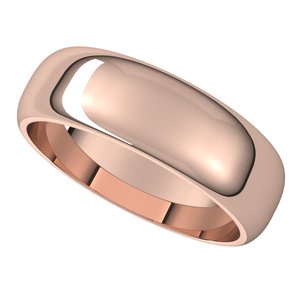 10K Rose 6 mm Half Round Band - BN & CO JEWELRY