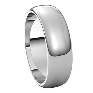 Platinum 6 mm Half Round Band Size 11 - BN & CO JEWELRY