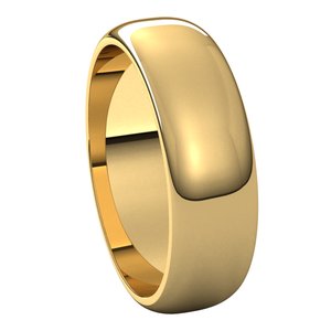 14K Yellow 6 mm Half Round Band Size 13.5 - BN & CO JEWELRY