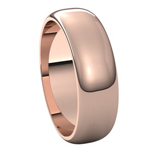 10K Rose 6 mm Half Round Band - BN & CO JEWELRY