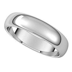 14K White 4.5 mm Half Round Band Size 8 - BN & CO JEWELRY