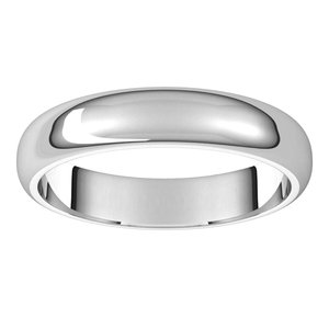 10K White 4 mm Half Round Band Size 15 - BN & CO JEWELRY