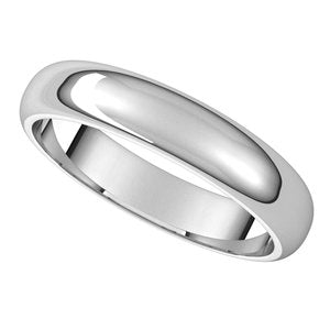 10K White 4 mm Half Round Band Size 15 - BN & CO JEWELRY