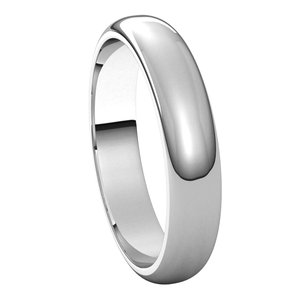 10K White 4 mm Half Round Band Size 15 - BN & CO JEWELRY