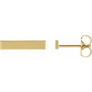 14K Yellow Bar Earring - BN & CO JEWELRY