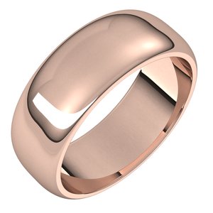 14K Rose 7 mm Half Round Band - BN & CO JEWELRY