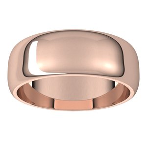 14K Rose 7 mm Half Round Band - BN & CO JEWELRY
