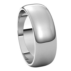 Sterling Silver 7 mm Half Round Band - BN & CO JEWELRY