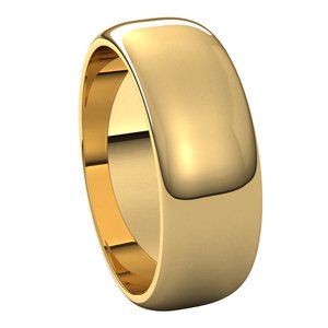 14K Yellow 7 mm Half Round Band - BN & CO JEWELRY
