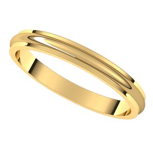 14K Yellow 2.5 mm Half Round Edge Band Size 6 - BN & CO JEWELRY