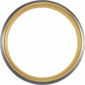 18K Yellow Gold PVD Tungsten 8 mm Half Round Band Size 13 with Satin Finish - BN & CO JEWELRY