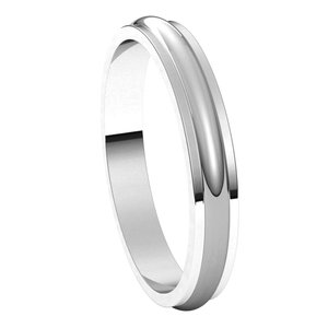 14K White 3 mm Half Round Edge Band Size 6.5 - BN & CO JEWELRY